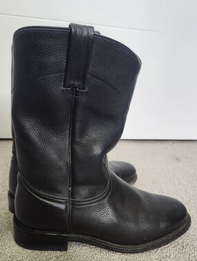 Dan Post Zecuda Riding Cowboy Boots Black Size 7.5 M Western Equestrian Stampede